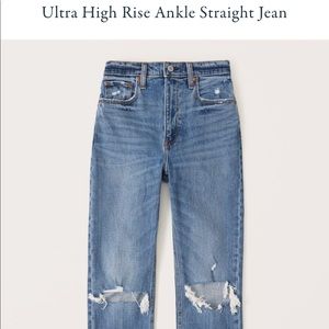 Abercrombie Ultra High Rise Ankle Straight Jean